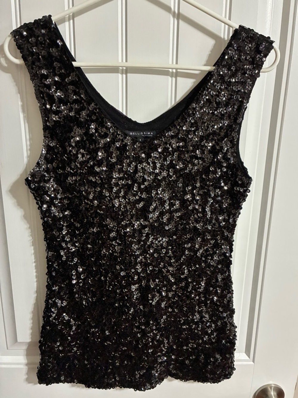 Bellissima Black Sequin Tank Top